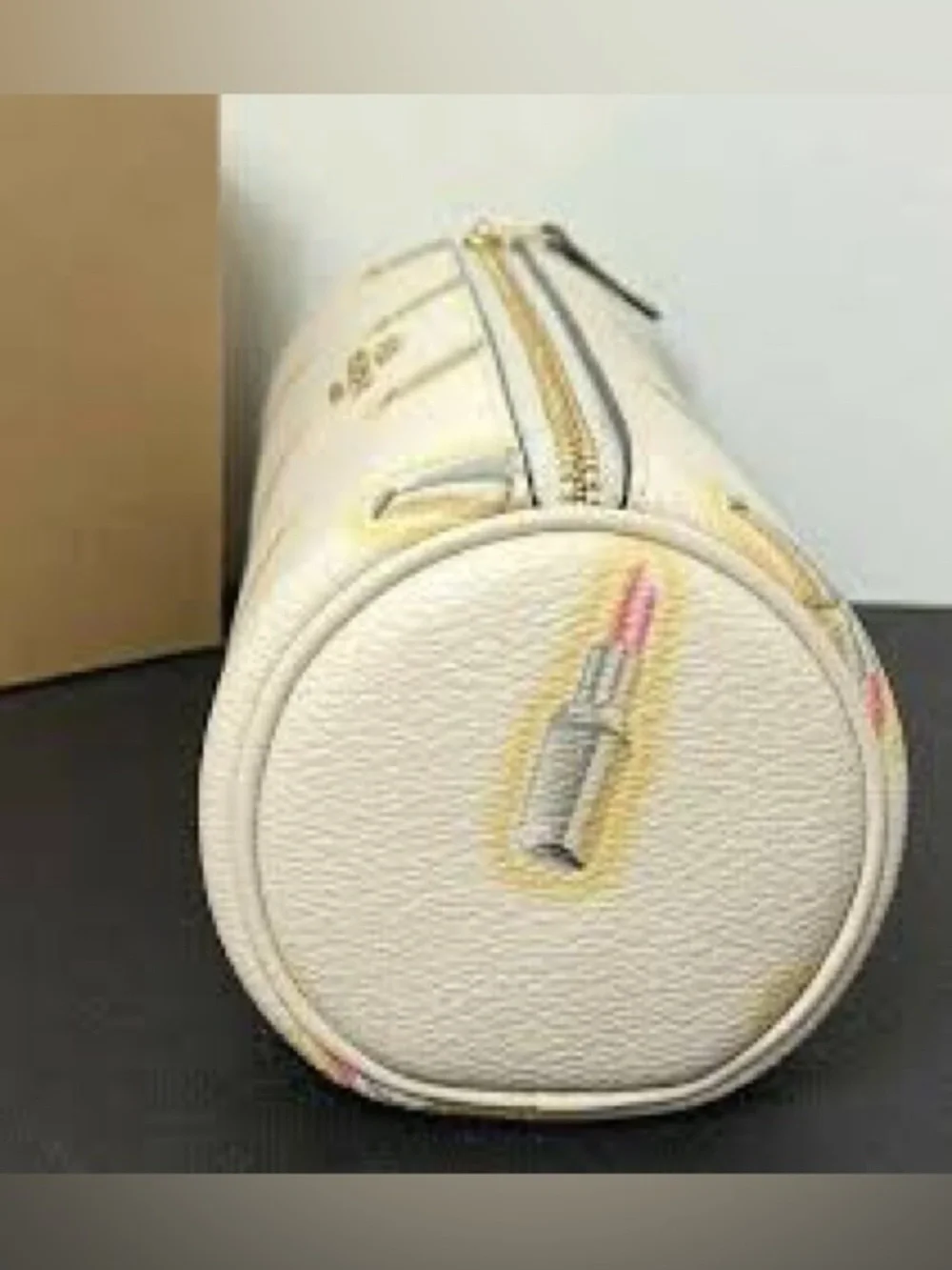 Coach Cream Lipstick Print Makeup Bag